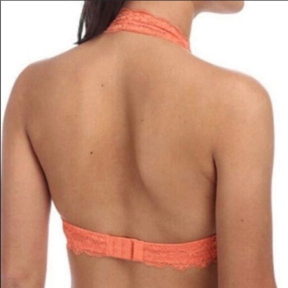 Free People Intimately Gallon Lace Halter Bra Lt Orange Size XS - Picture 2 of 10